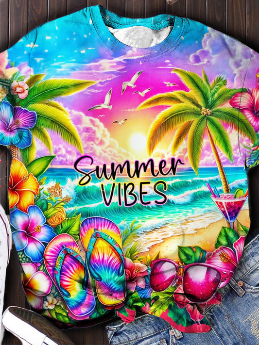 Women's Summer Vibe Printed Casual Top